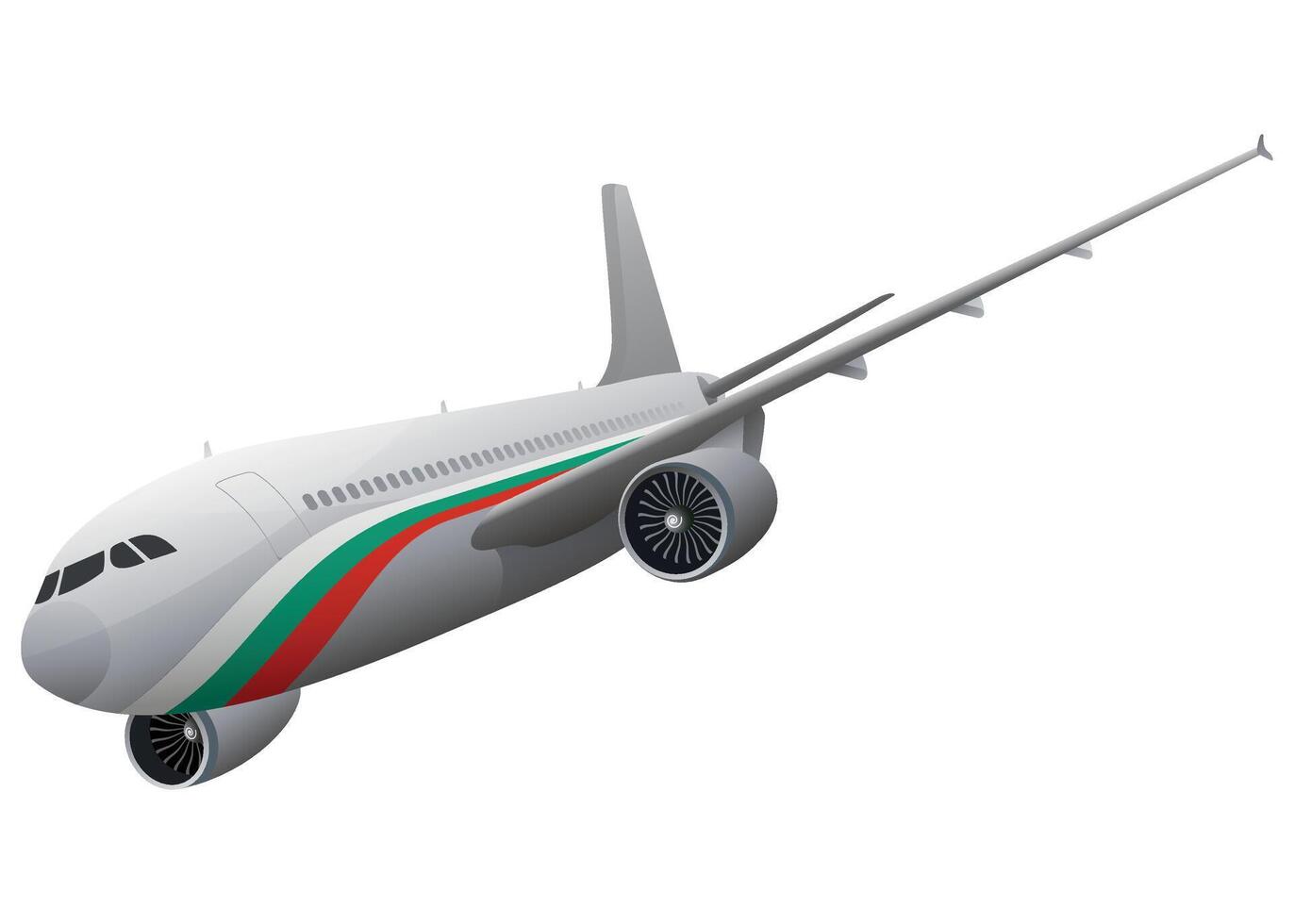 airplane aircraft with Bulgarian flag on white background vector