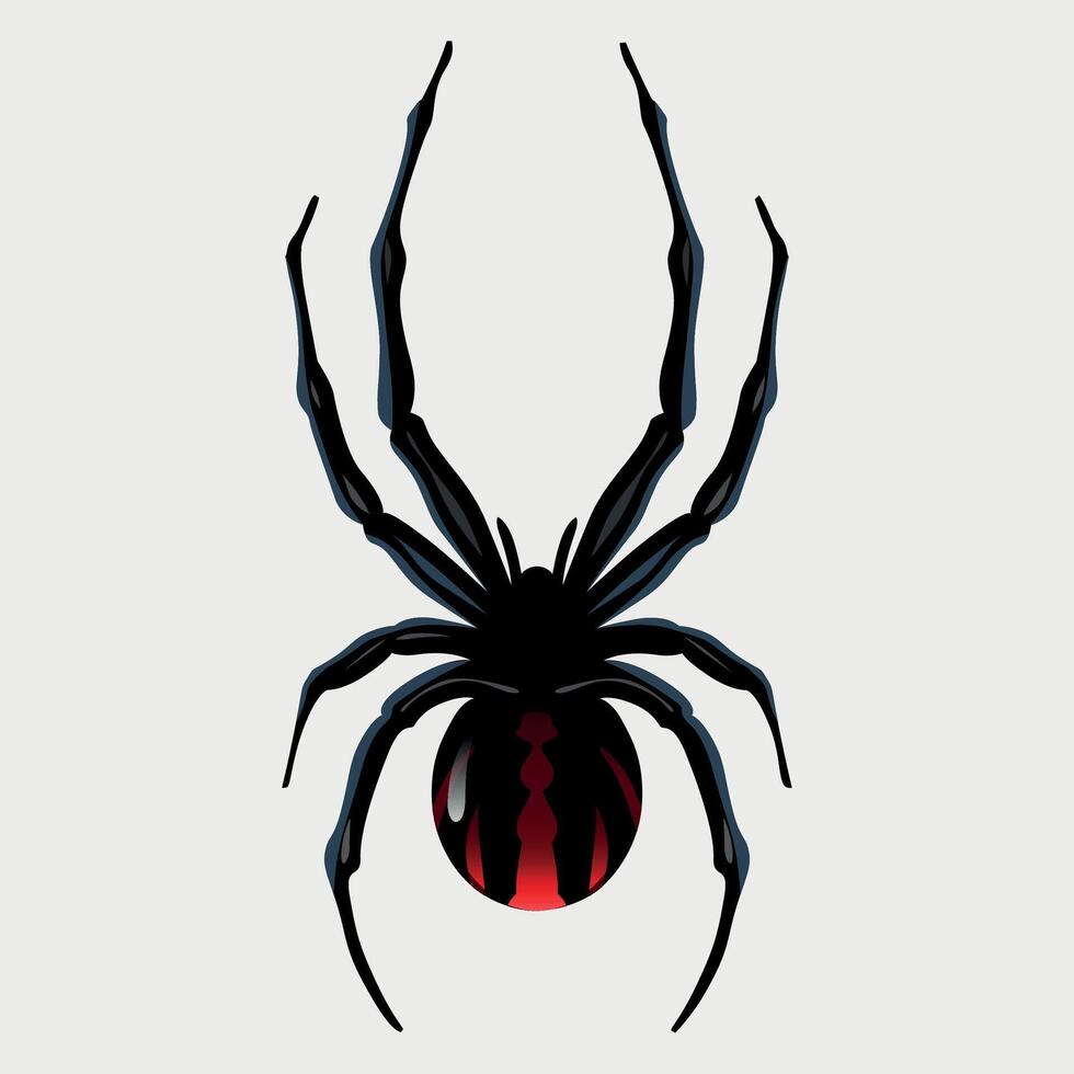 black and white spider icon on white background vector