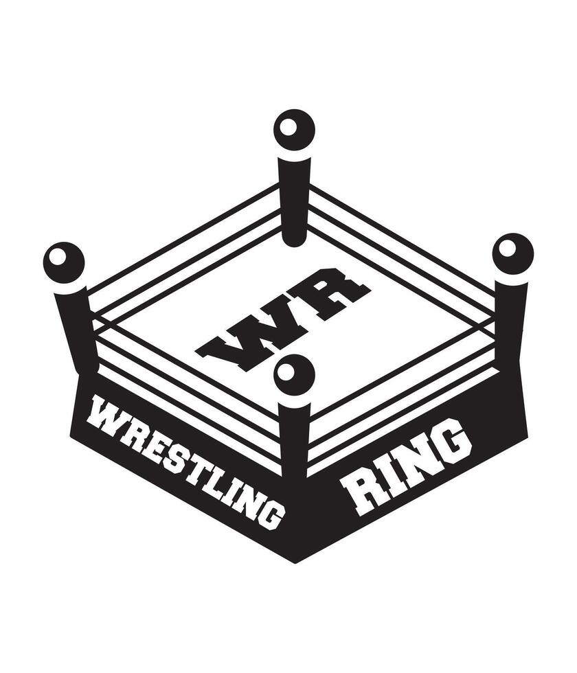 wrestling ring logo with the words wrestling ring vector