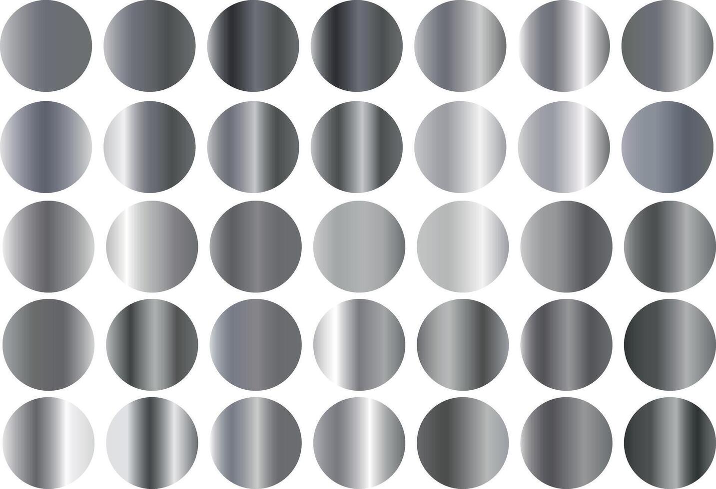 Silver palette. Set of silver metal textures. vector