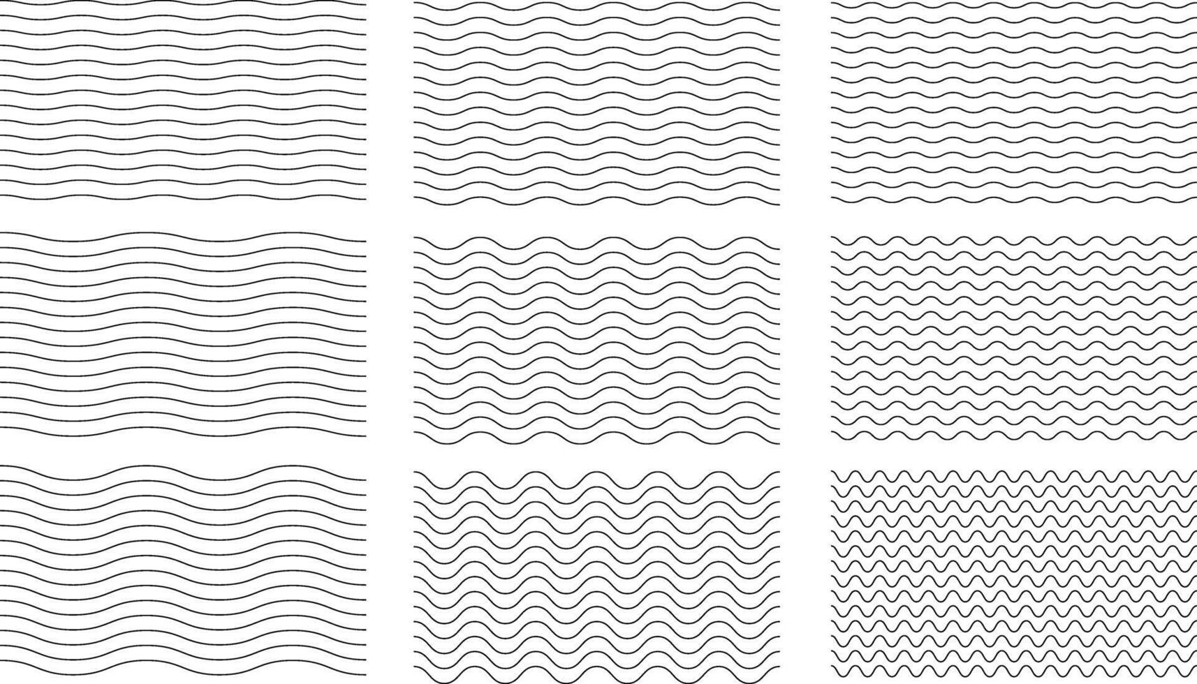 Set of wave lines. Wavy ornament. Set of wavy lines. Zigzag and wavy horizontal underline. vector