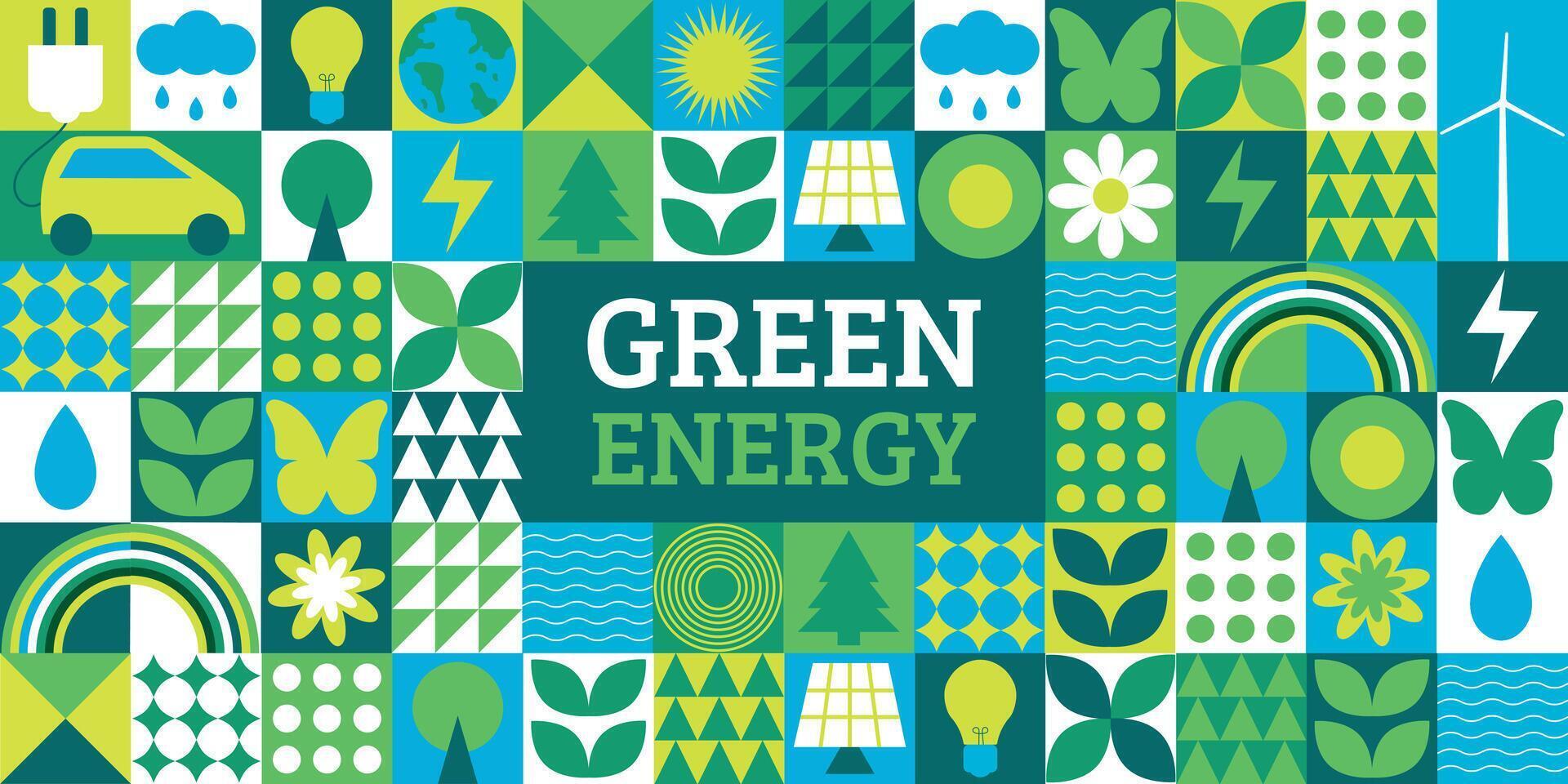 Green energy. Geometric pattern,background. vector