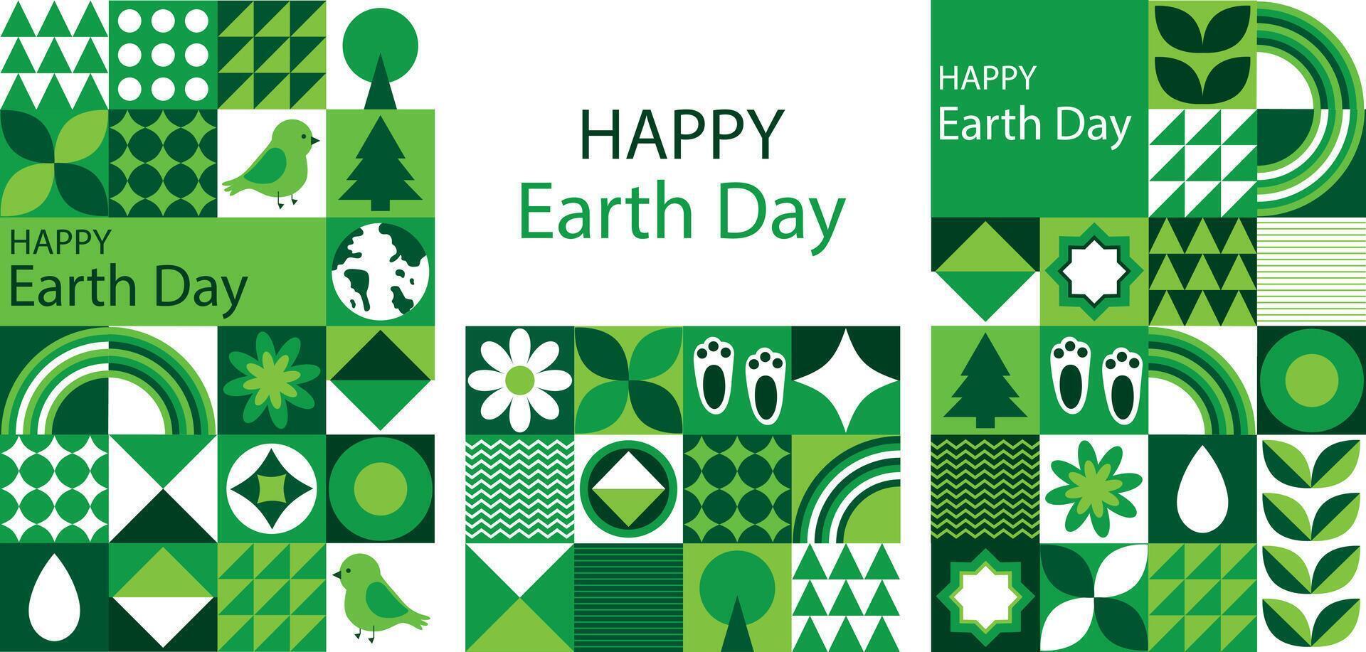 Happy Earth Day. Set of posters, banners, cards. vector