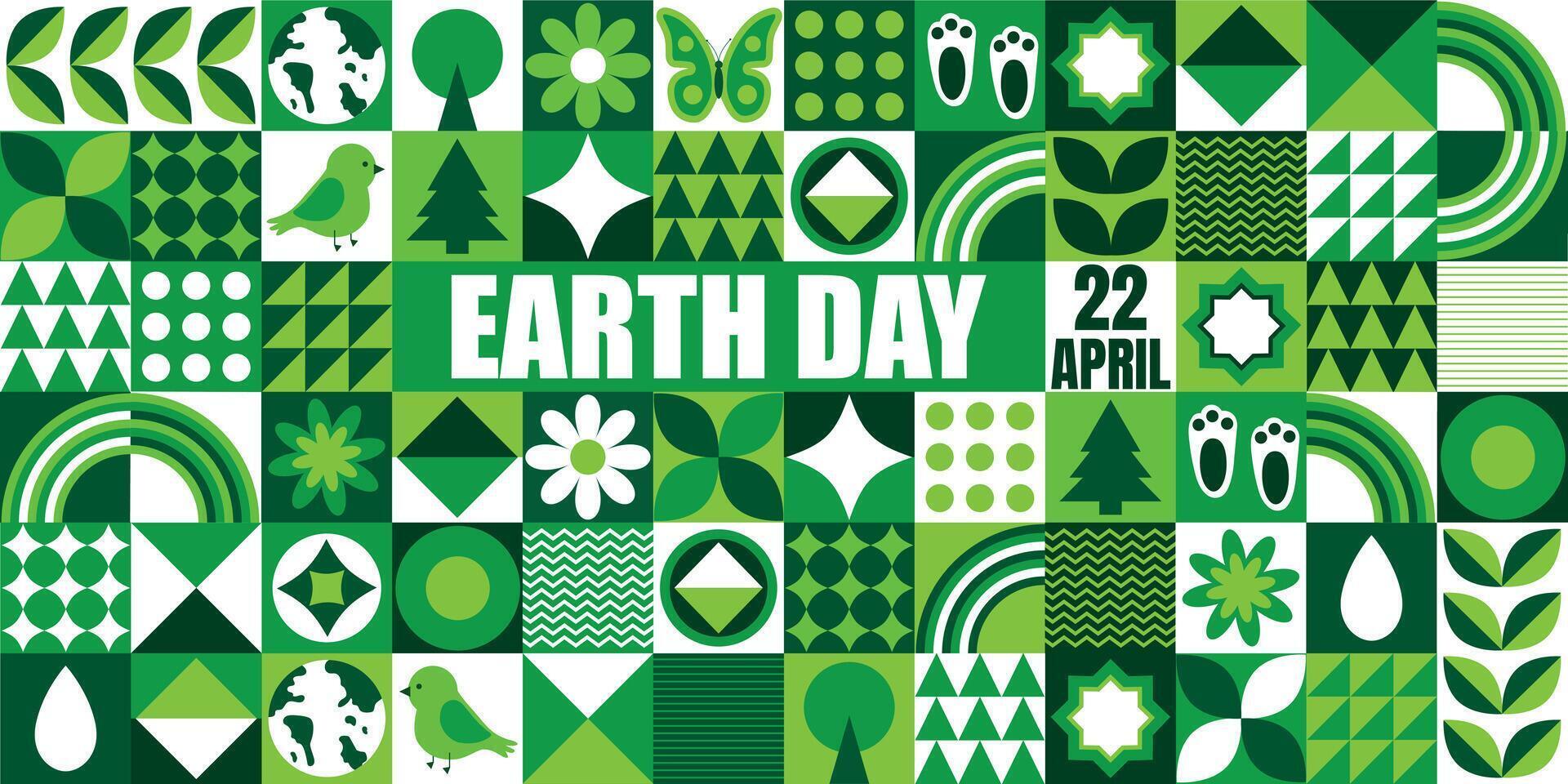 Earth Day. Modern geometric pattern. vector