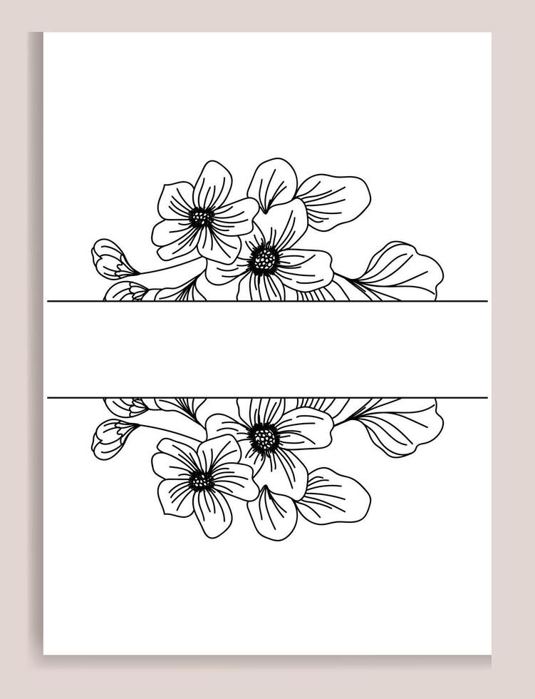 Isolated Colorful Line Frame Icon Leaf Floral Border Divider for save the date wedding vector