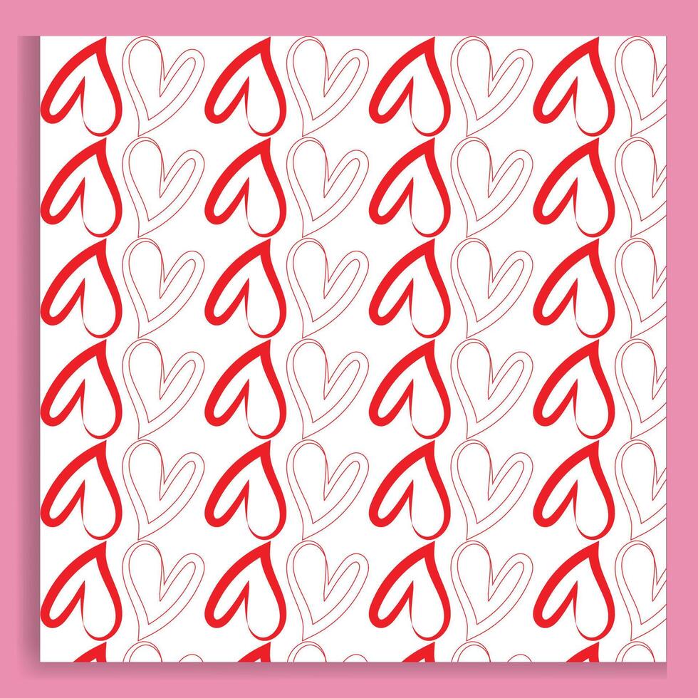 Seamless red Harts pattern background vector
