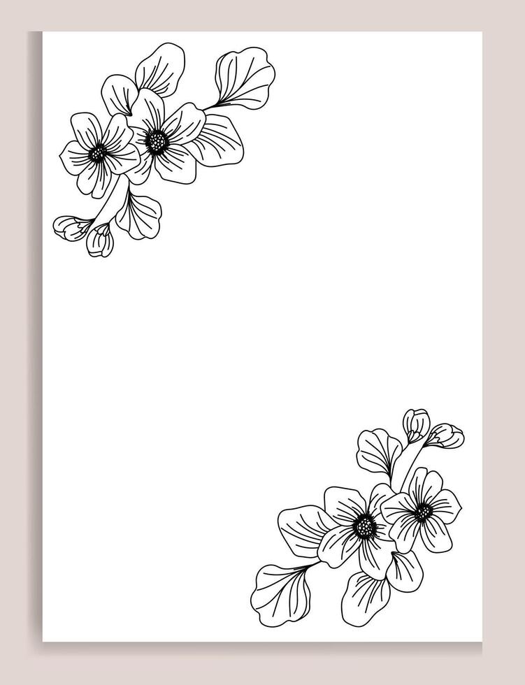 Colorful Line Frame Icon Leaf Floral Border Divider for save the date wedding vector