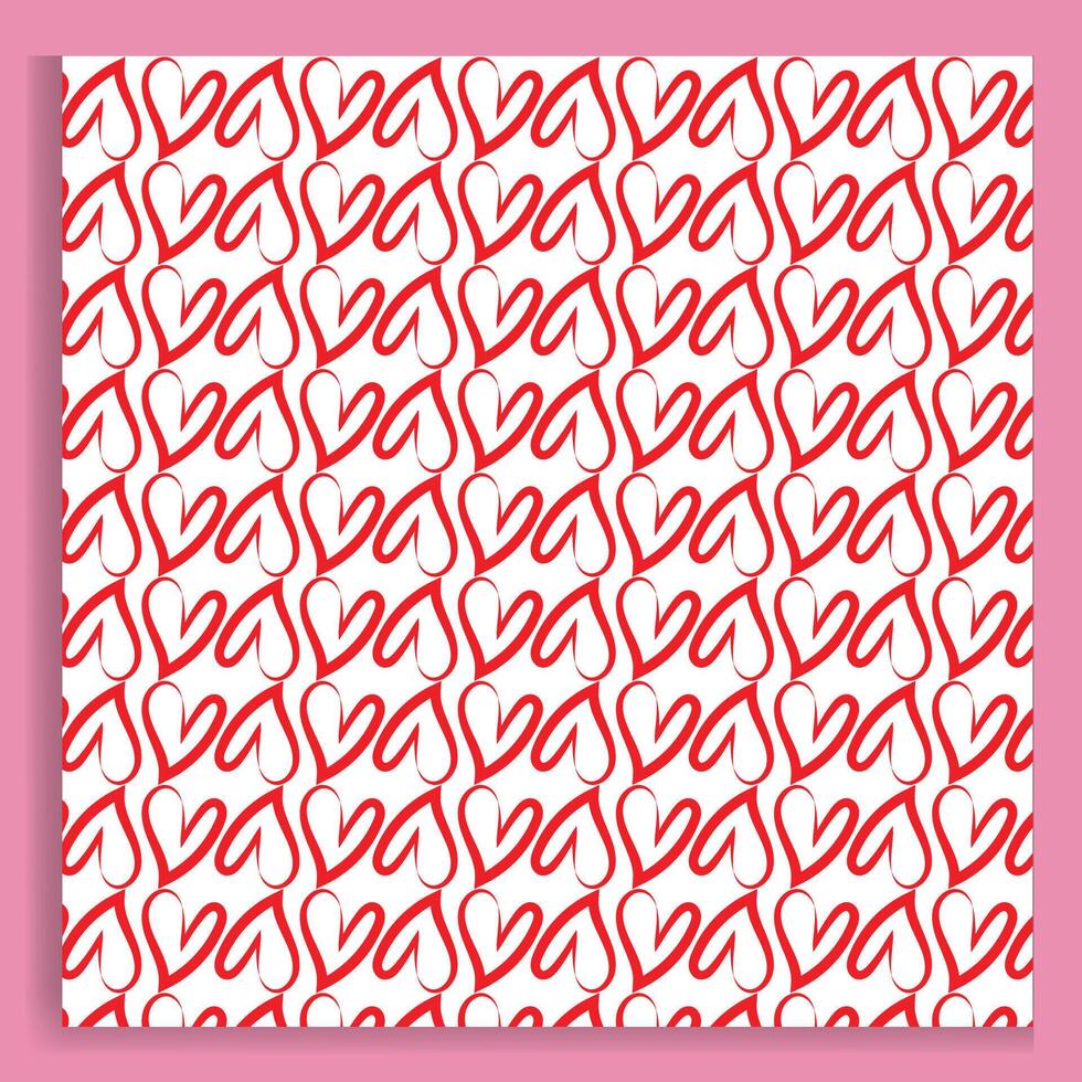 Seamless red Harts pattern vector