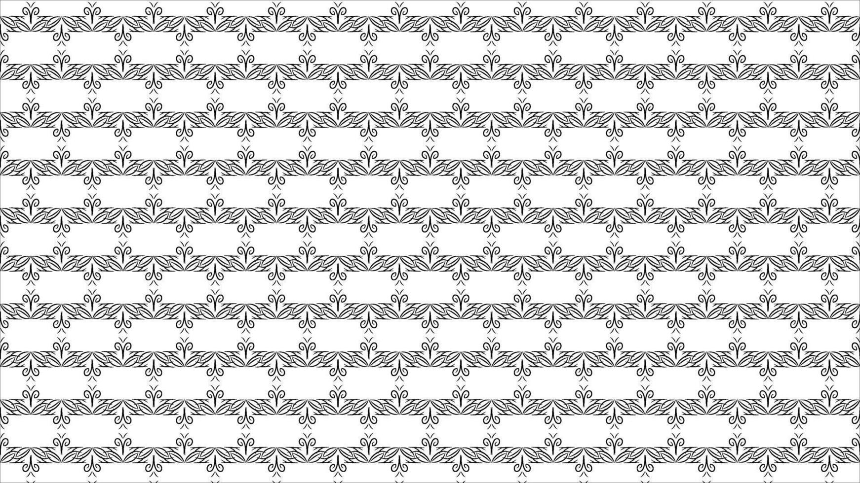 Intricate seamless black and white pattern with symmetrical decorative designs. Suitable for backgrounds in graphic projects, packaging, or textile design. vector