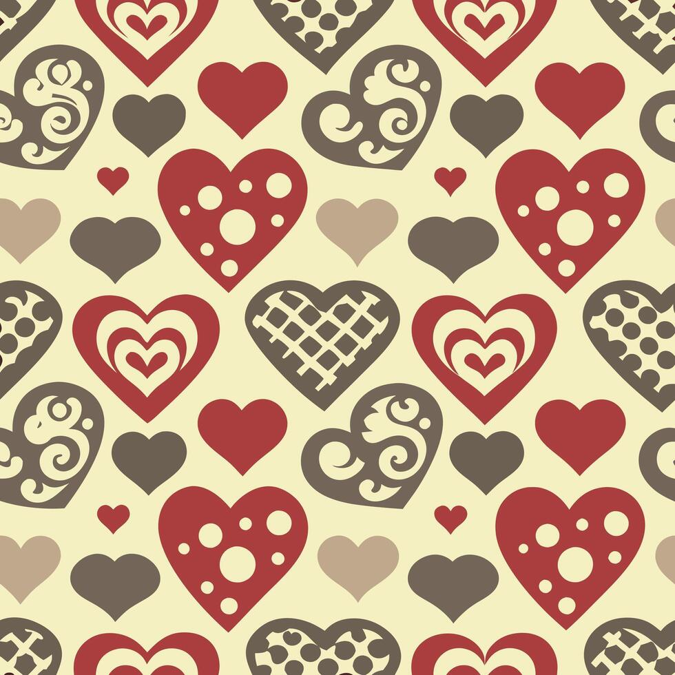 Seamless Vintage Heart Pattern vector