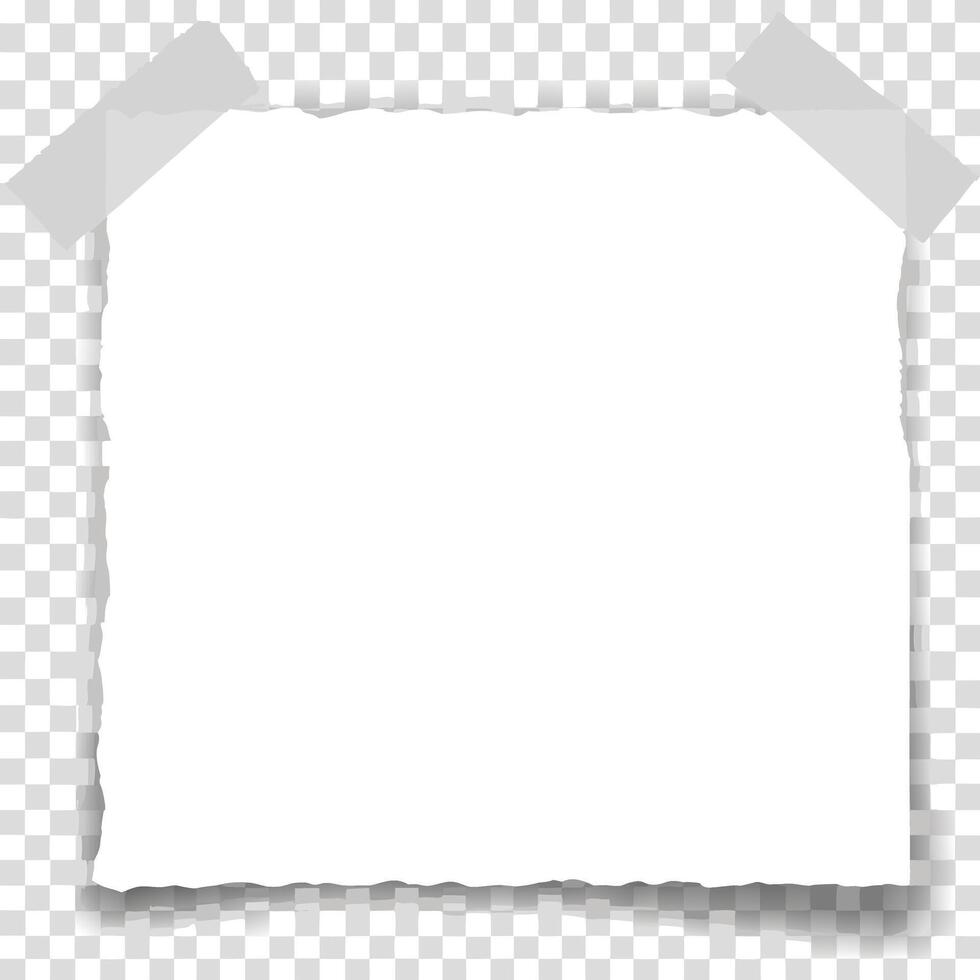torn paper frame tape, realistic ripped edge effect for design vector