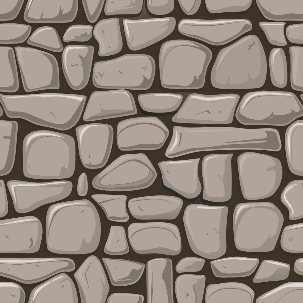 Seamless Stone Wall Texture Hand Drawn Cartoon Rock Pattern, Brickwork Background for Games DesignSeamless Sewing Pattern Hand Drawn Tailoring Tools, Buttons, Threads, and Crafting Supplies Design vector