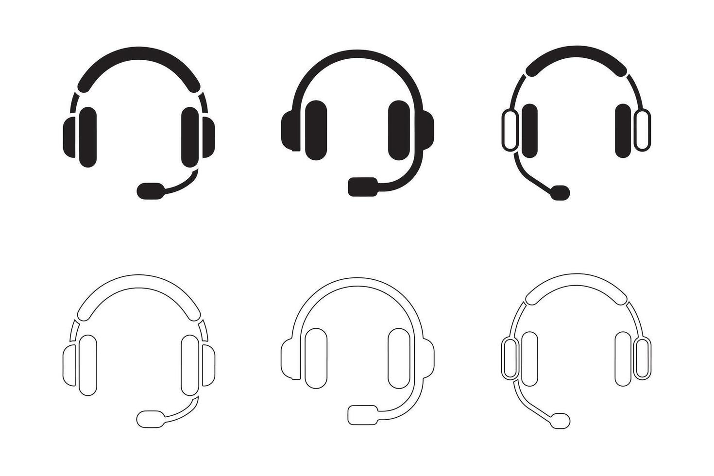 Minimalist Headphone Icons Collection vector