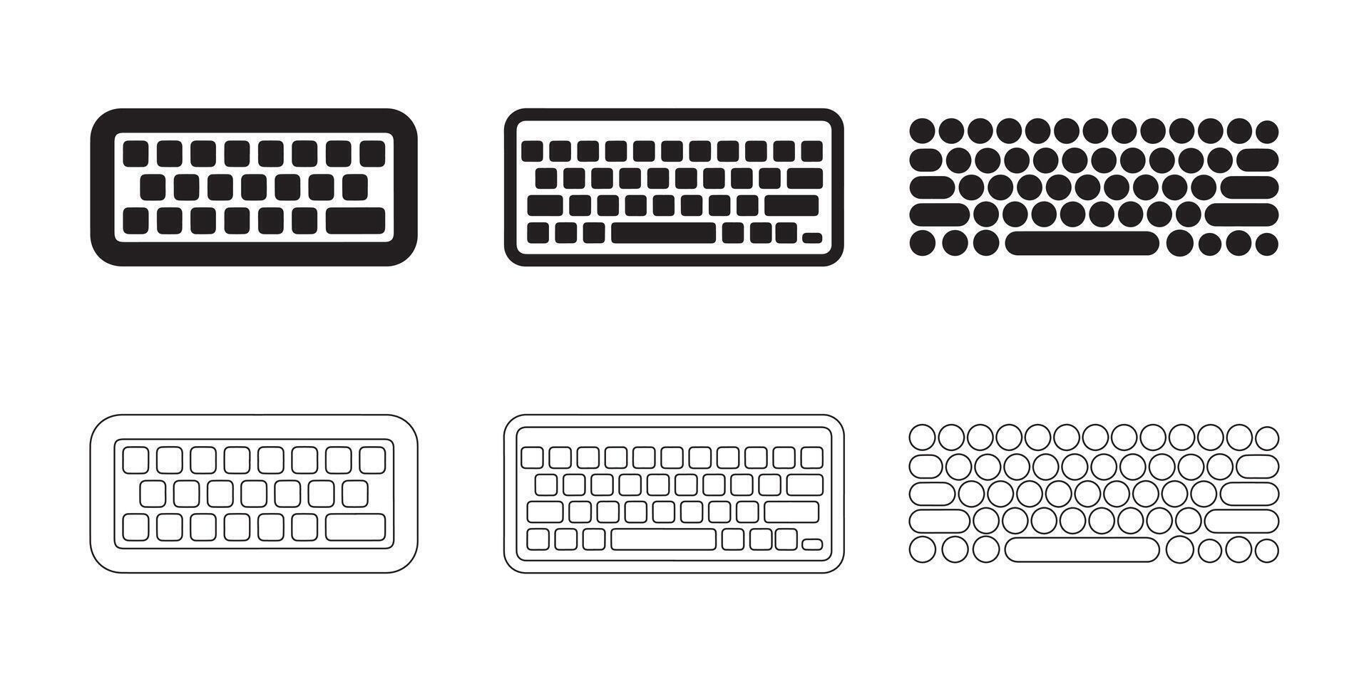 Minimalist Keyboard Icons Collection vector