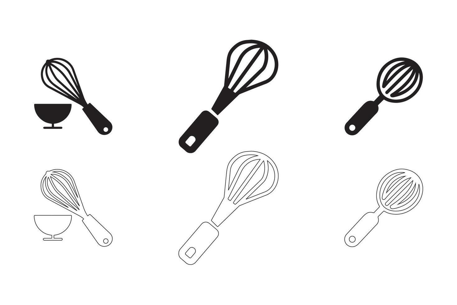 Modern Whisk Icons Set vector