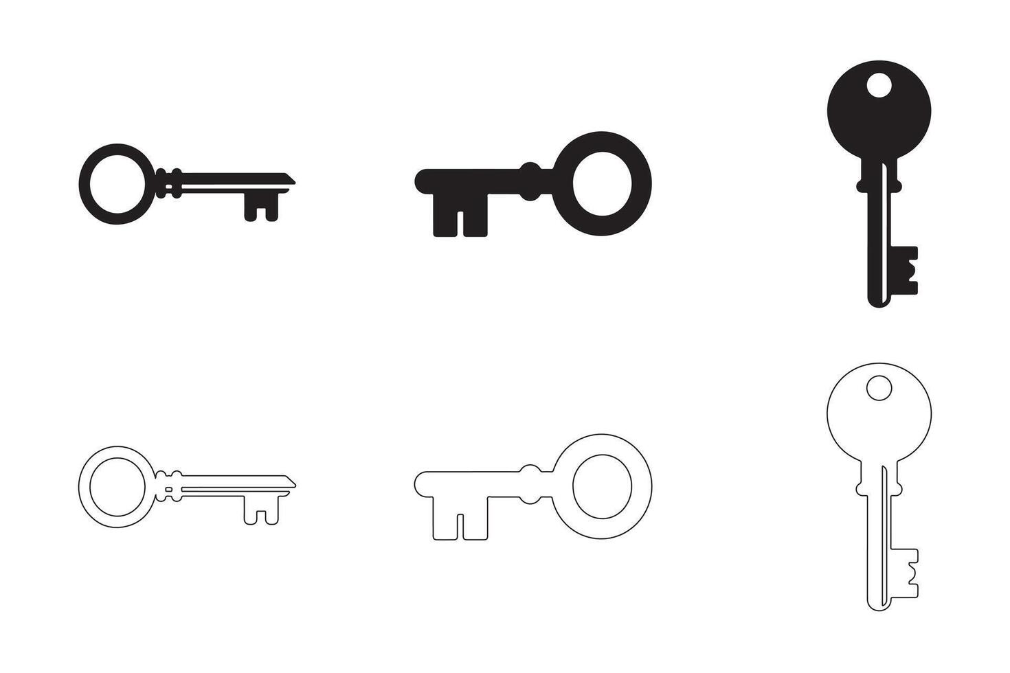 Minimalist Key Icons Collection vector