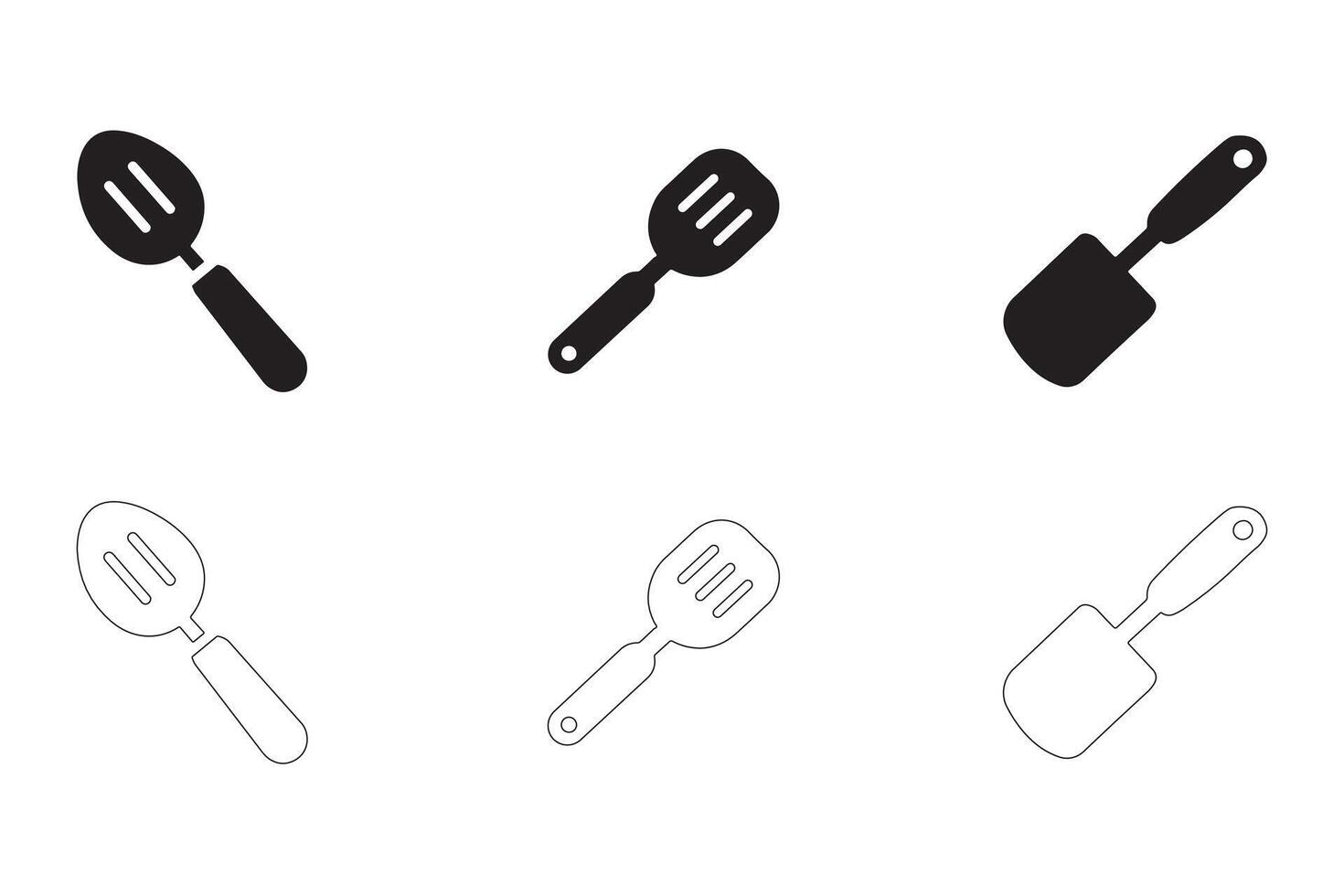 Minimalist Spatula Icons Collection vector