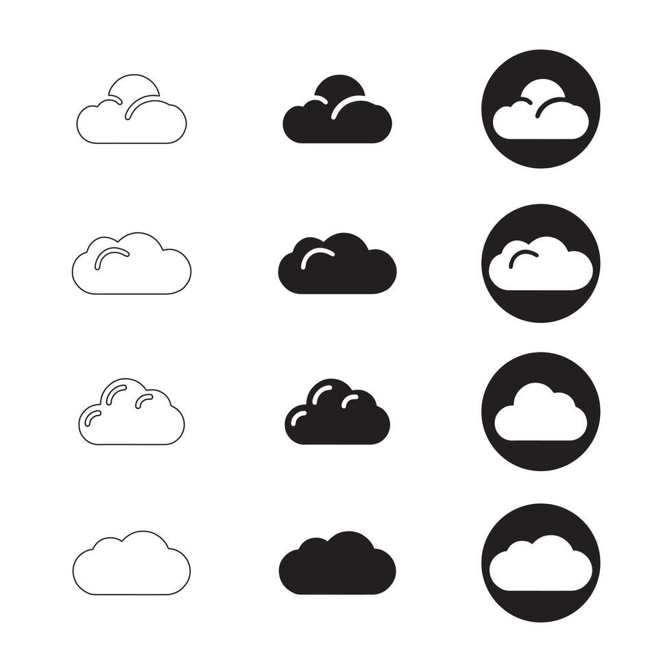 Cloud Icons in Various Styles and Formats. vector