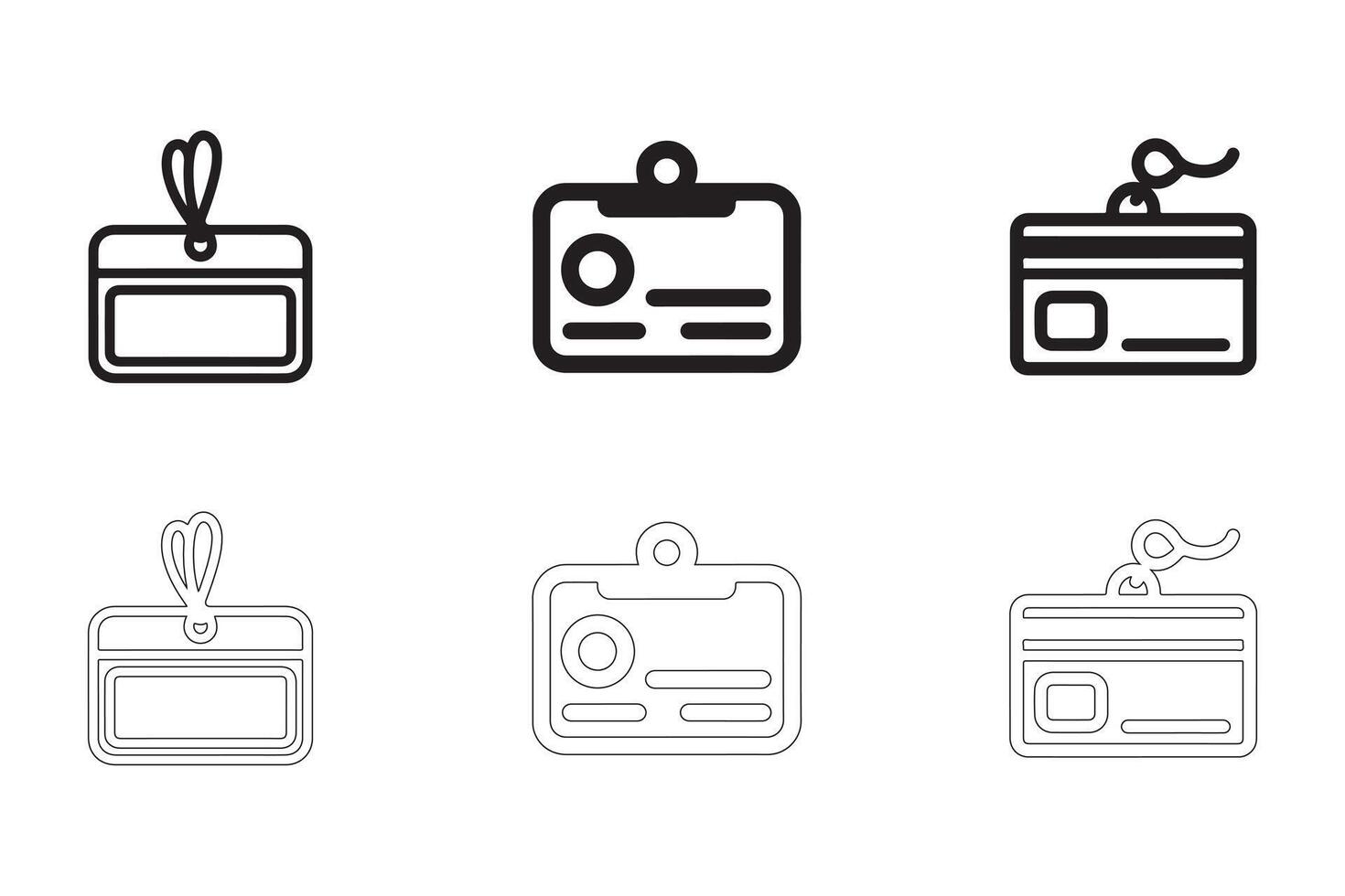 ID Cards Icons Simple Clean and Smooth Solid and Outline Styles vector