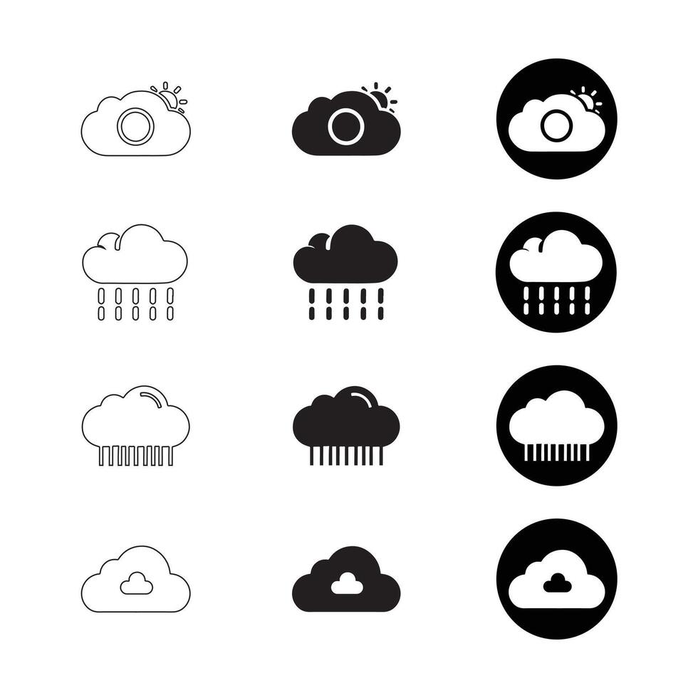 Cloud Icons in Various Styles vector
