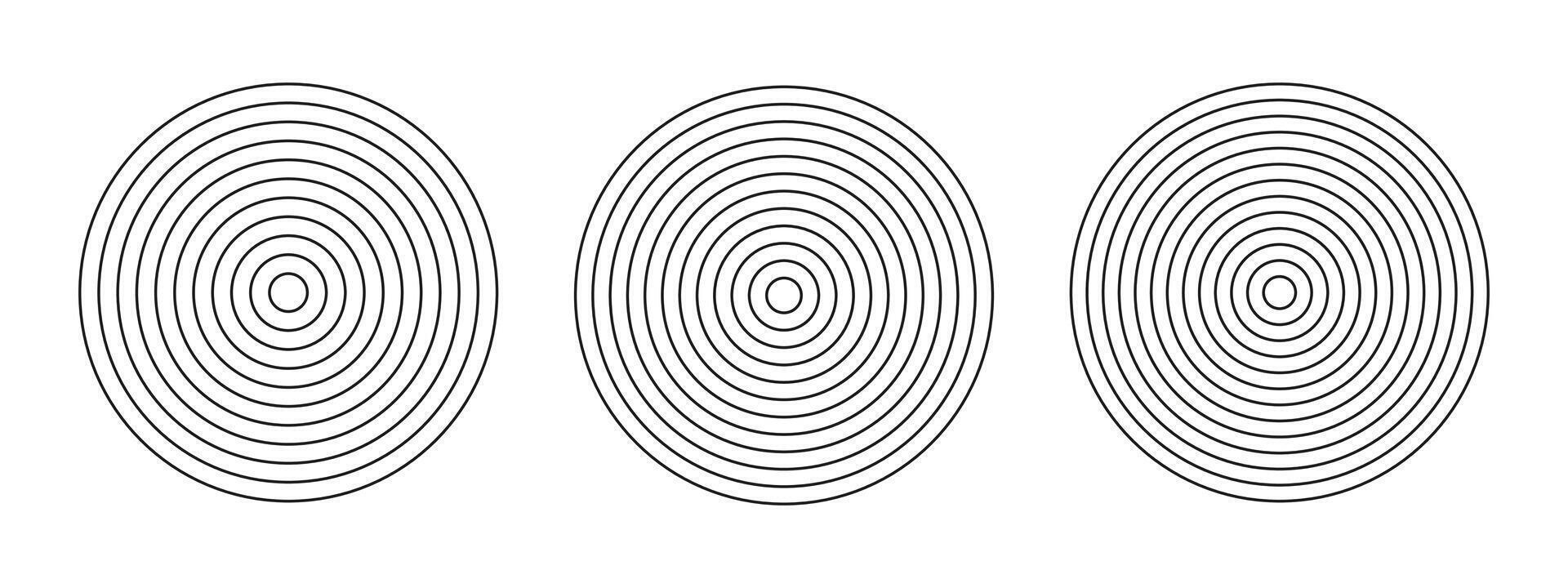 Set of polar grids concentric circles. Wheel of life or habits tracker. Collection of circle diagrams divided on 10, 11, 12 segments. Blank polar graph paper. Coaching tool. Lifestyle balance template vector