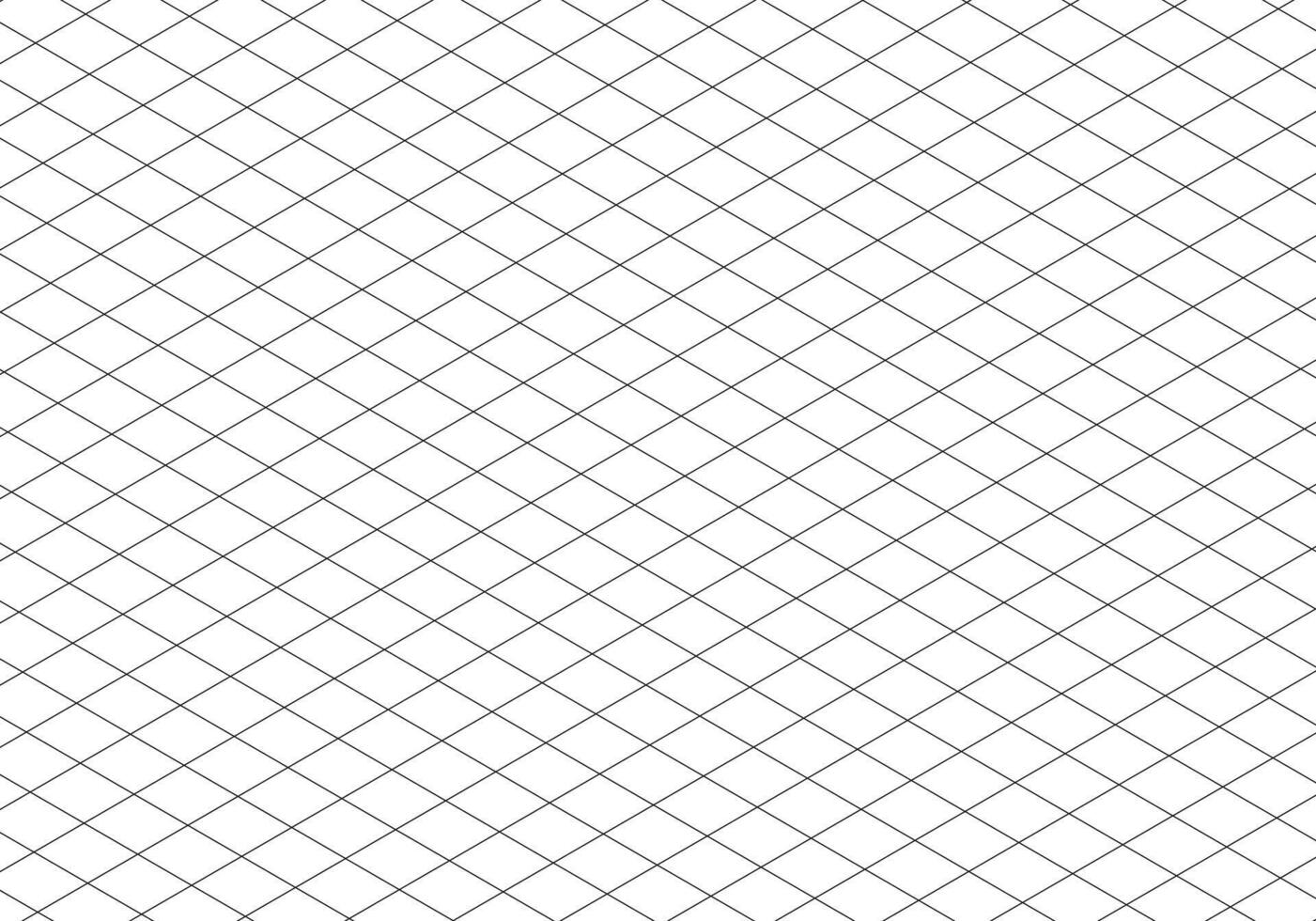 Isometric grid line guide pattern. 3d perspective paper background. Notebook sheet blank. Typography template for making notebooks production, for school. Squared grid paper. Mathematics cube pattern. vector