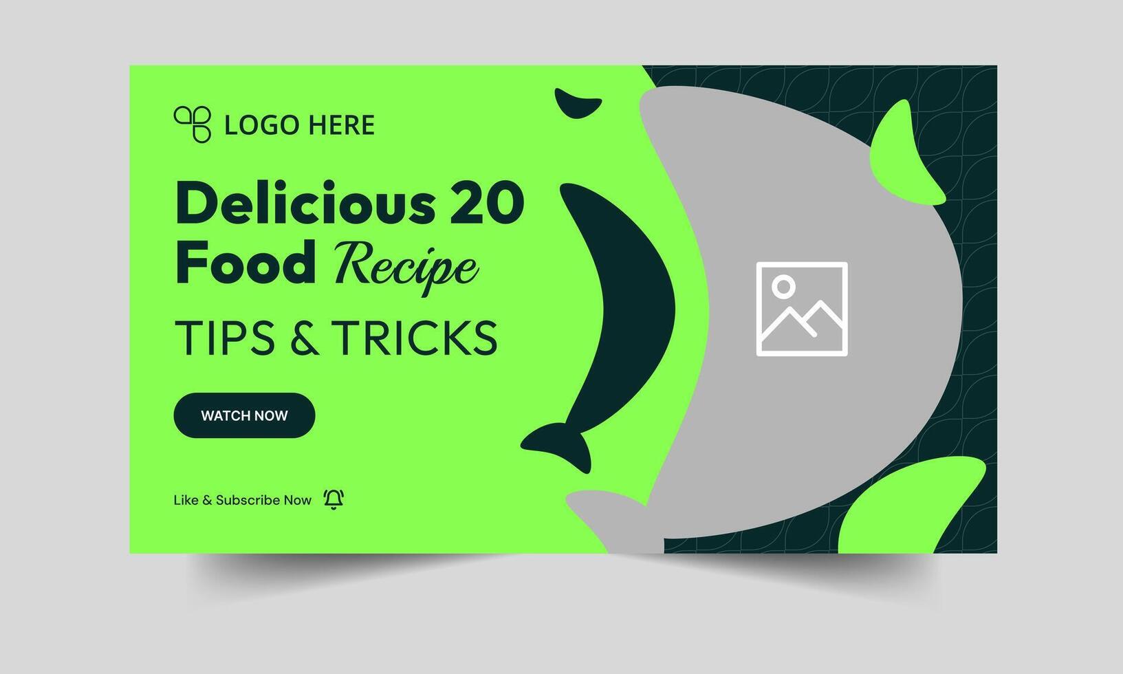 Customizable food recipe cover banner design, daily delicious food recipe tips and tricks thumbnail banner design, fully editable eps 10 file format vector