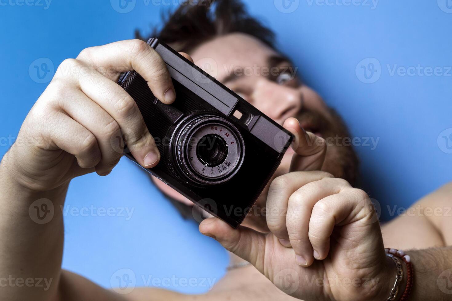 cameraman and old camera photo