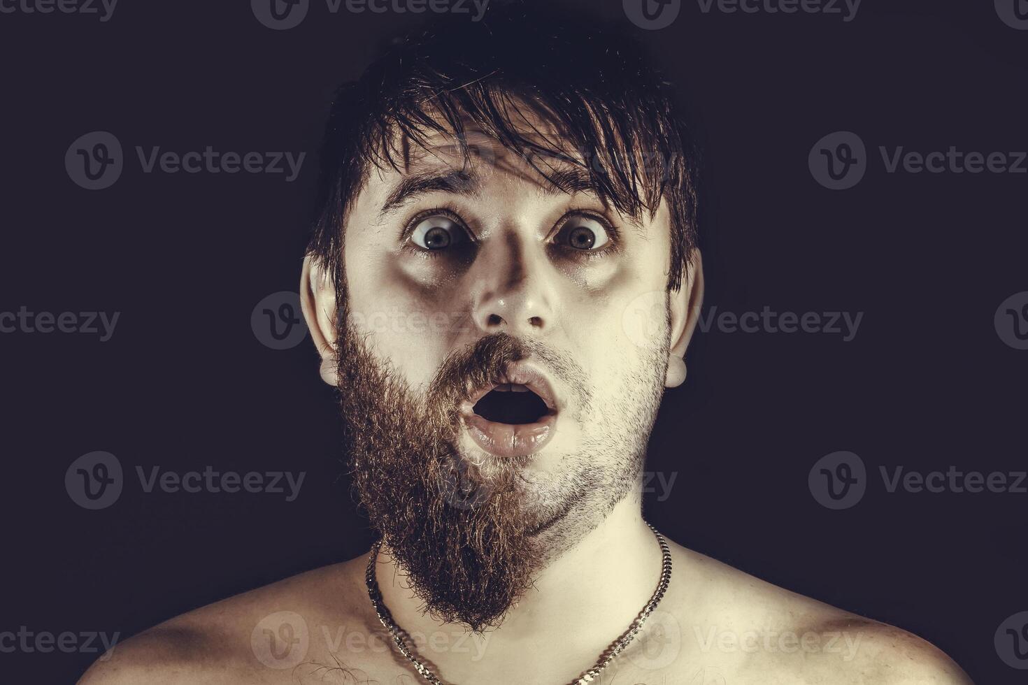 wow half-shaven man photo