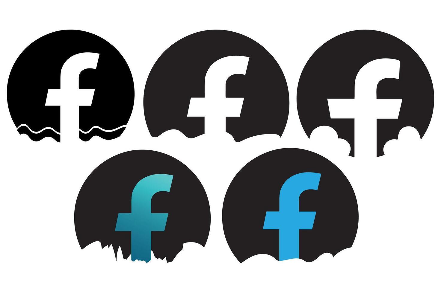 Modern Facebook Icon for Social Media Designs with background vector