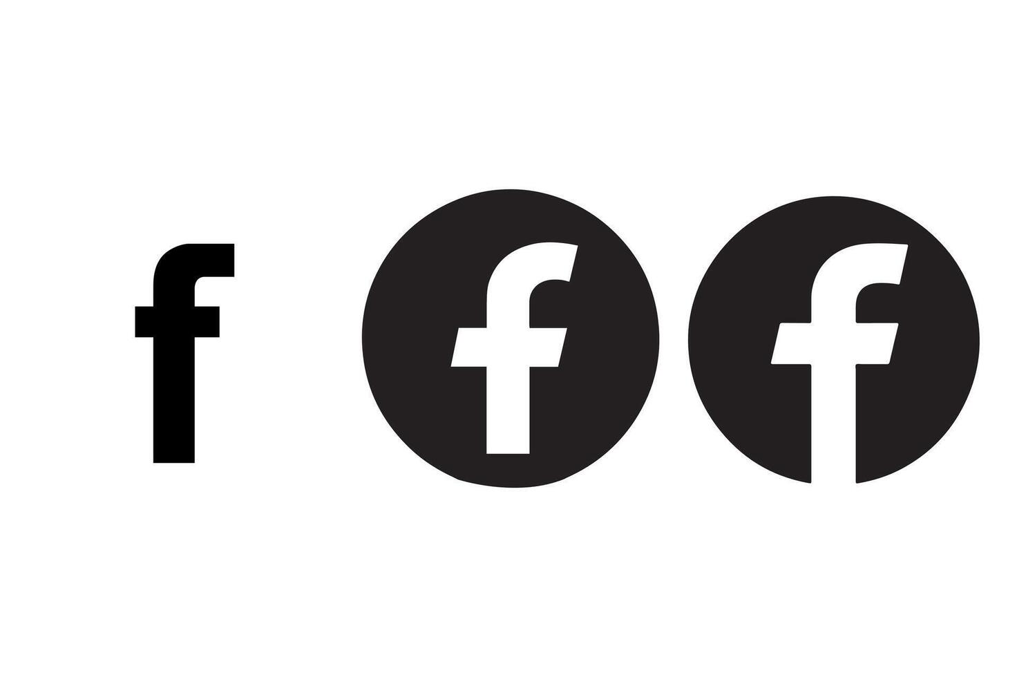 Clean and Simple Facebook Icon Design with black and white color vector