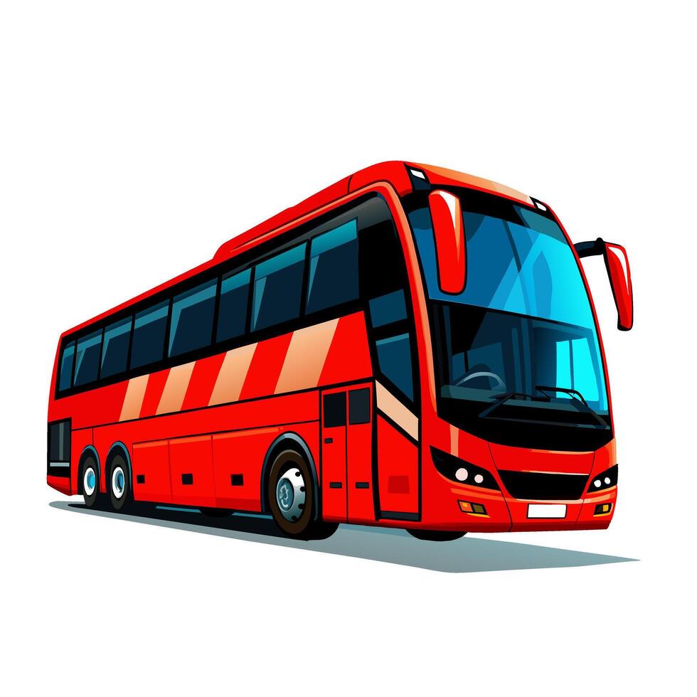 red bus isolated on white background vector