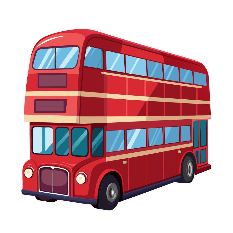 red double decker bus vector