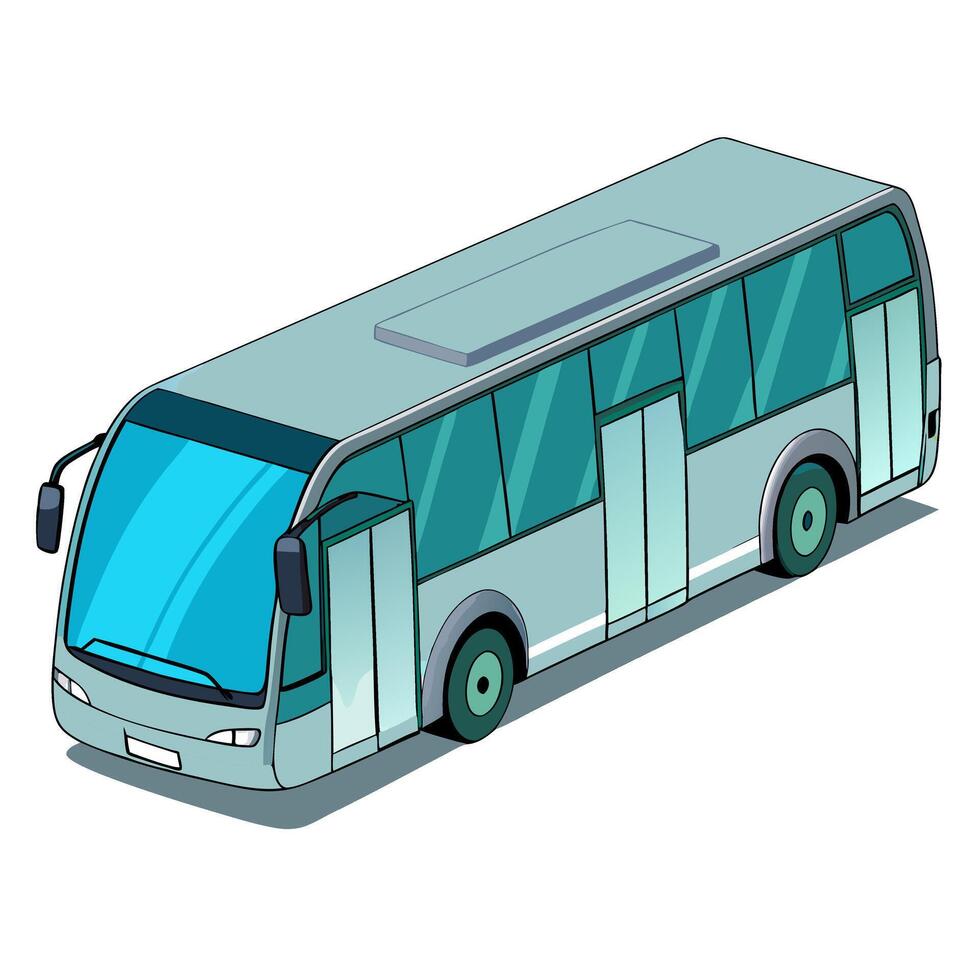 1 city bus isolated on white background vector