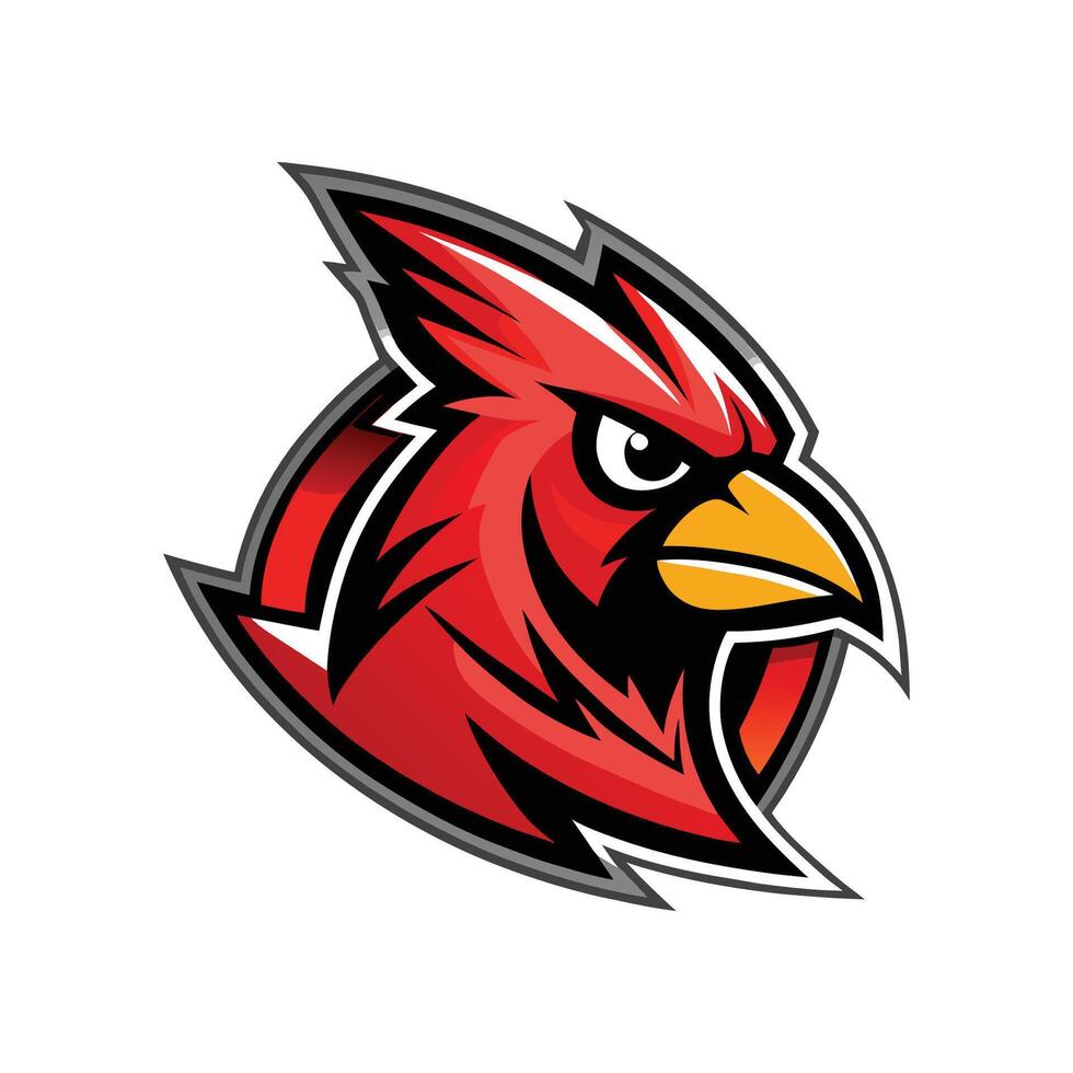 The red cardinal head logo for a basketball team vector