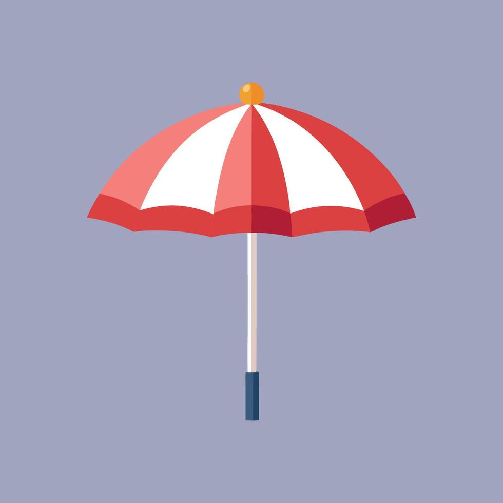 An umbrella with a red and white stripe vector