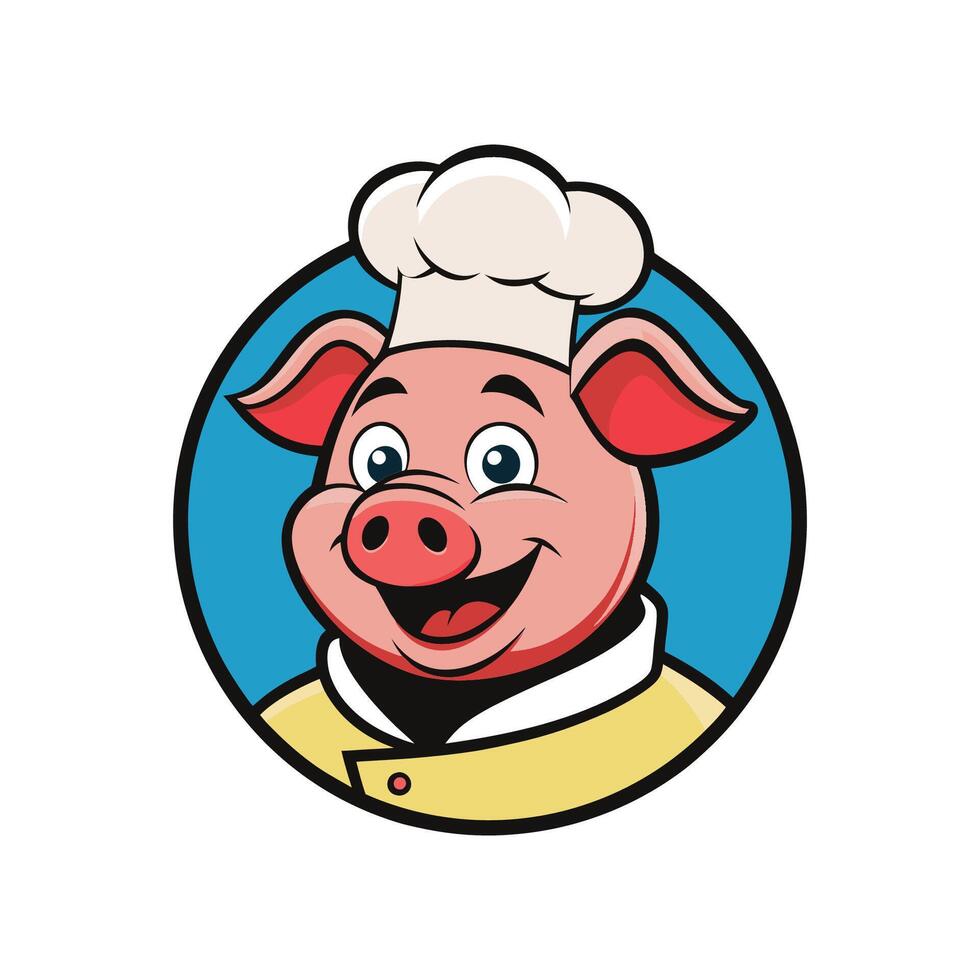 A cartoon pig wearing a chef hat vector
