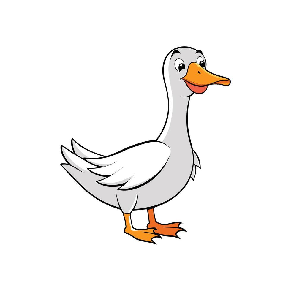 A cartoon duck standing on a white background vector