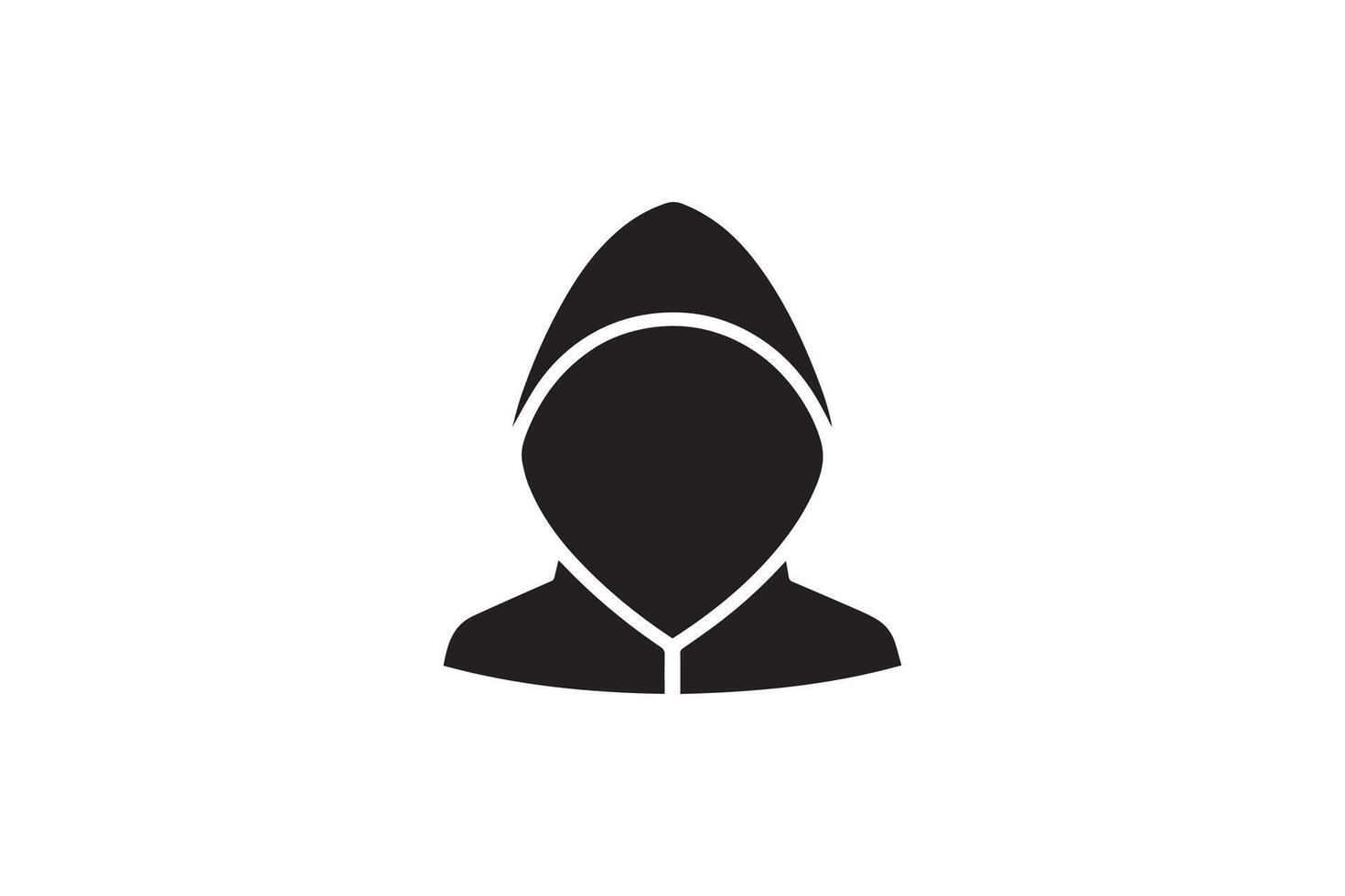 A black and white silhouette of a person in a hoodie vector