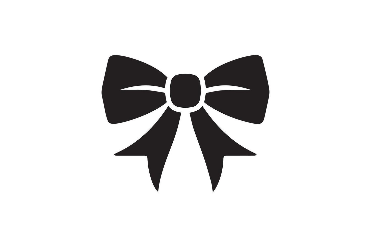 A black and white bow icon on a white background vector