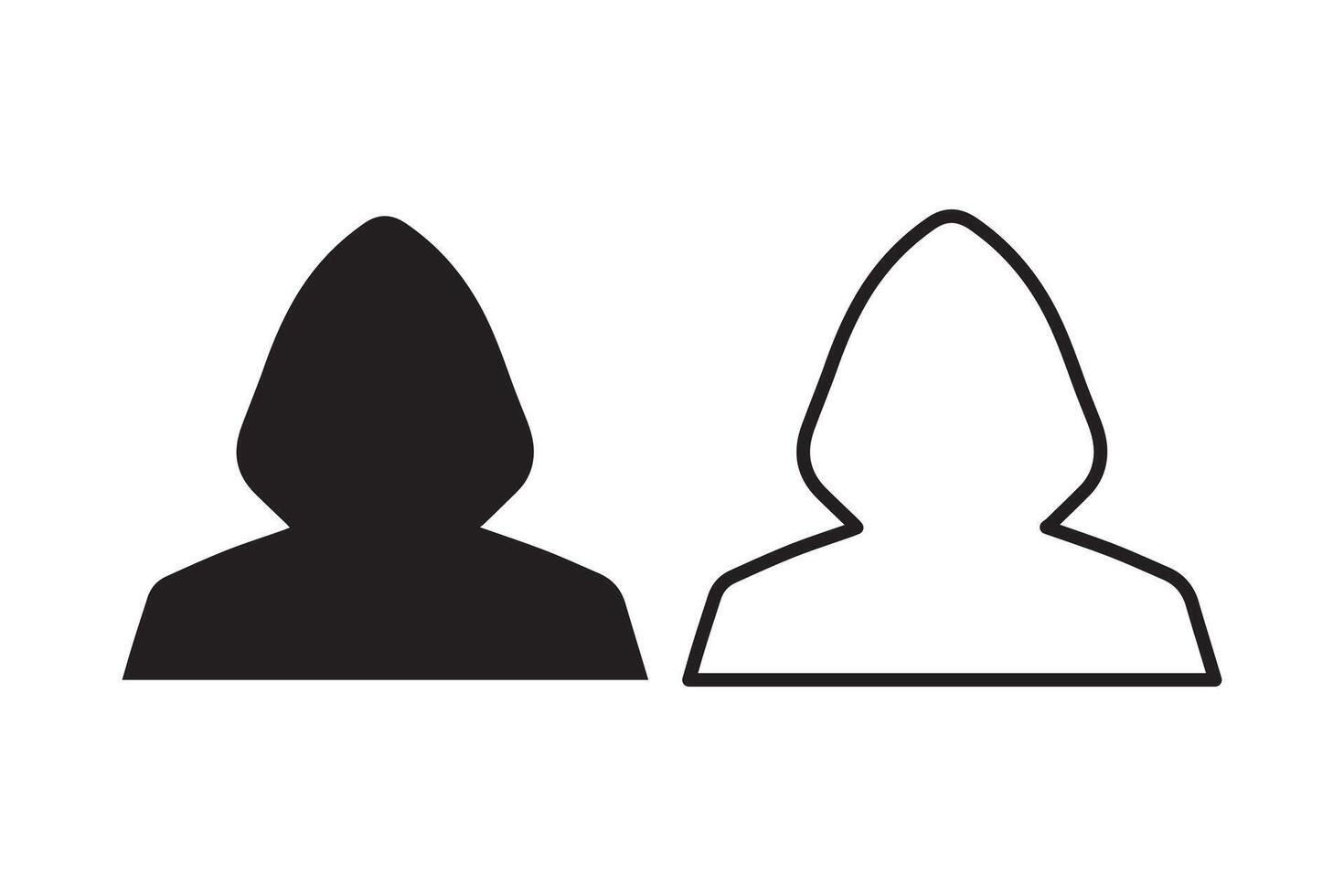 Two silhouettes of hooded people on a white background vector