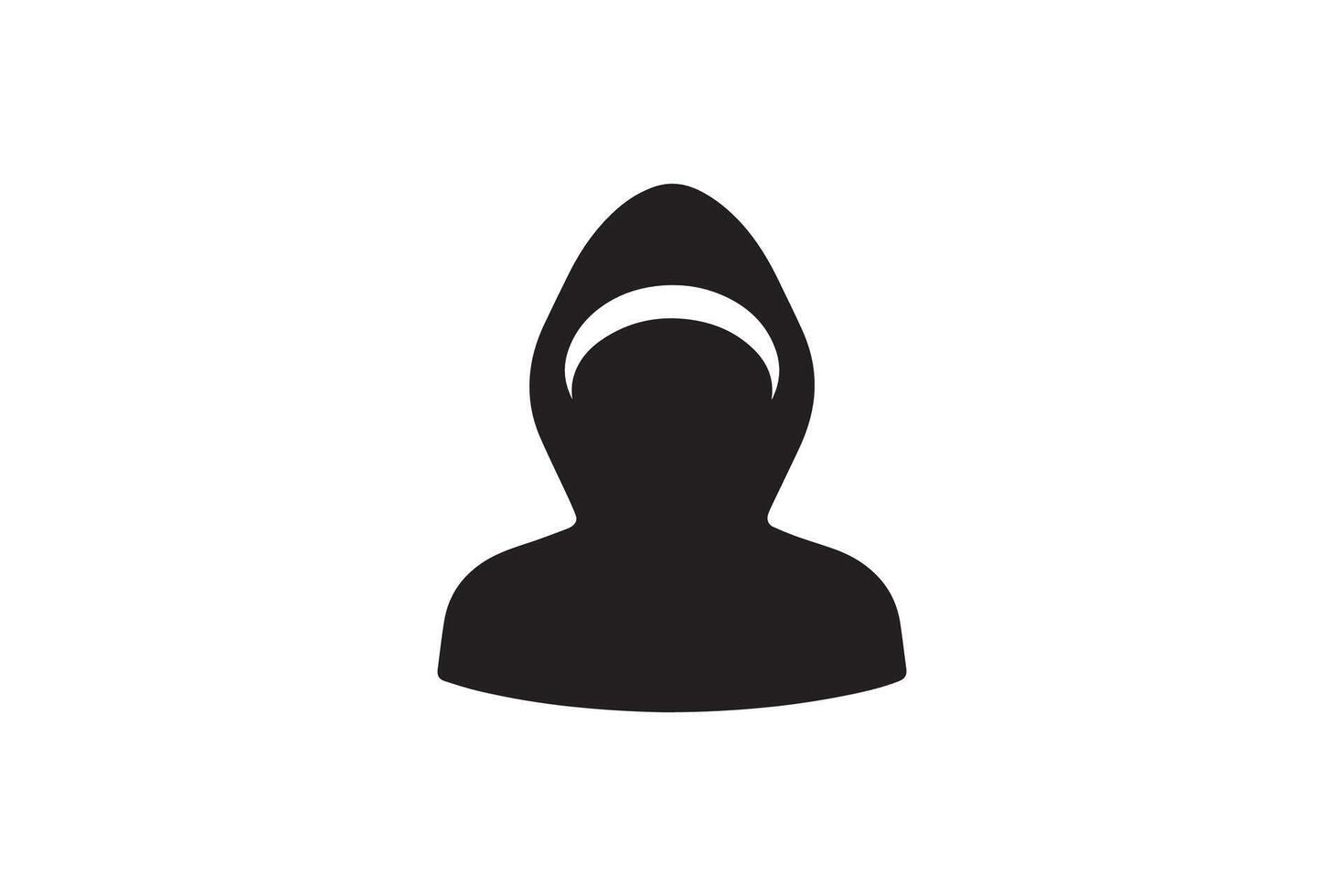 A silhouette of a woman in a hijab vector
