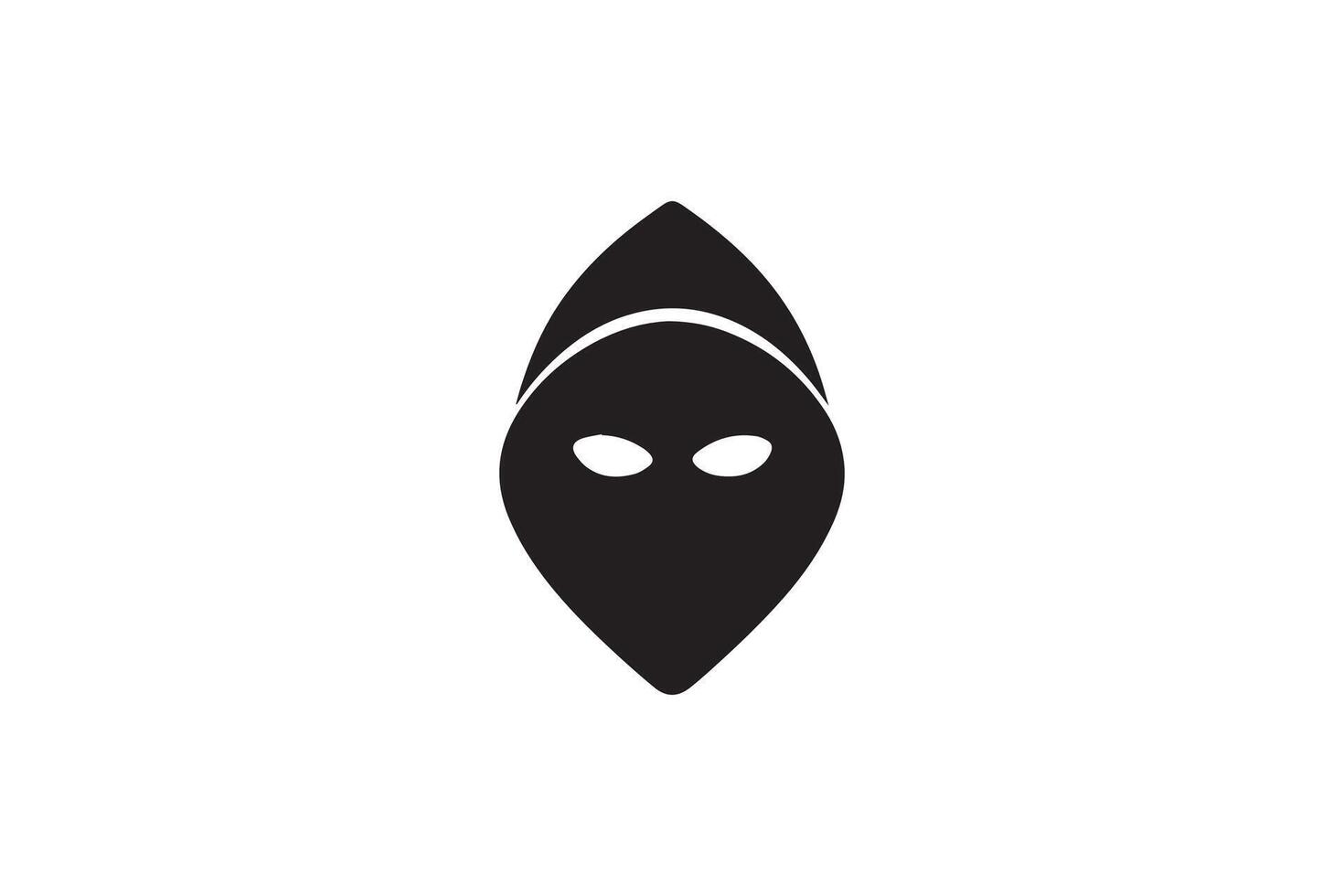 A black and white logo of a mask vector