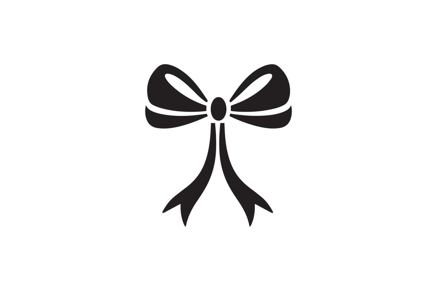 A black and white illustration of a bow vector