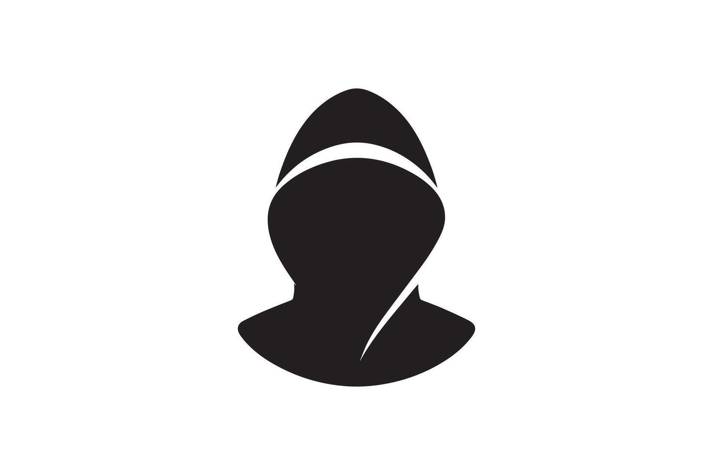 A black and white silhouette of a woman's head vector