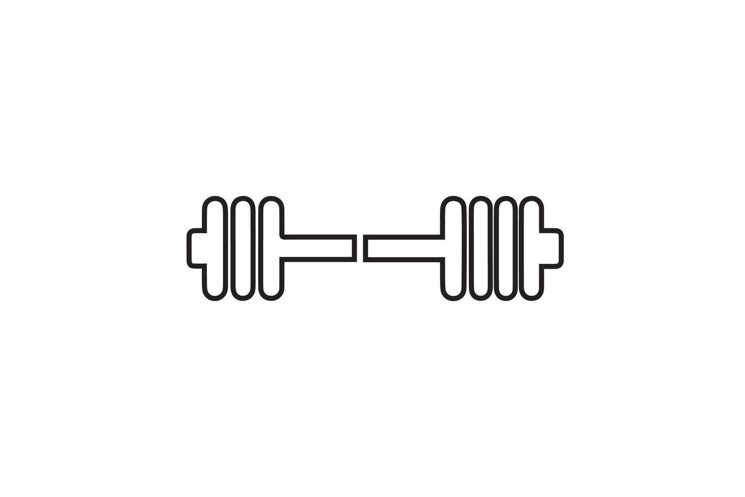 A dumbbell icon on a white background vector