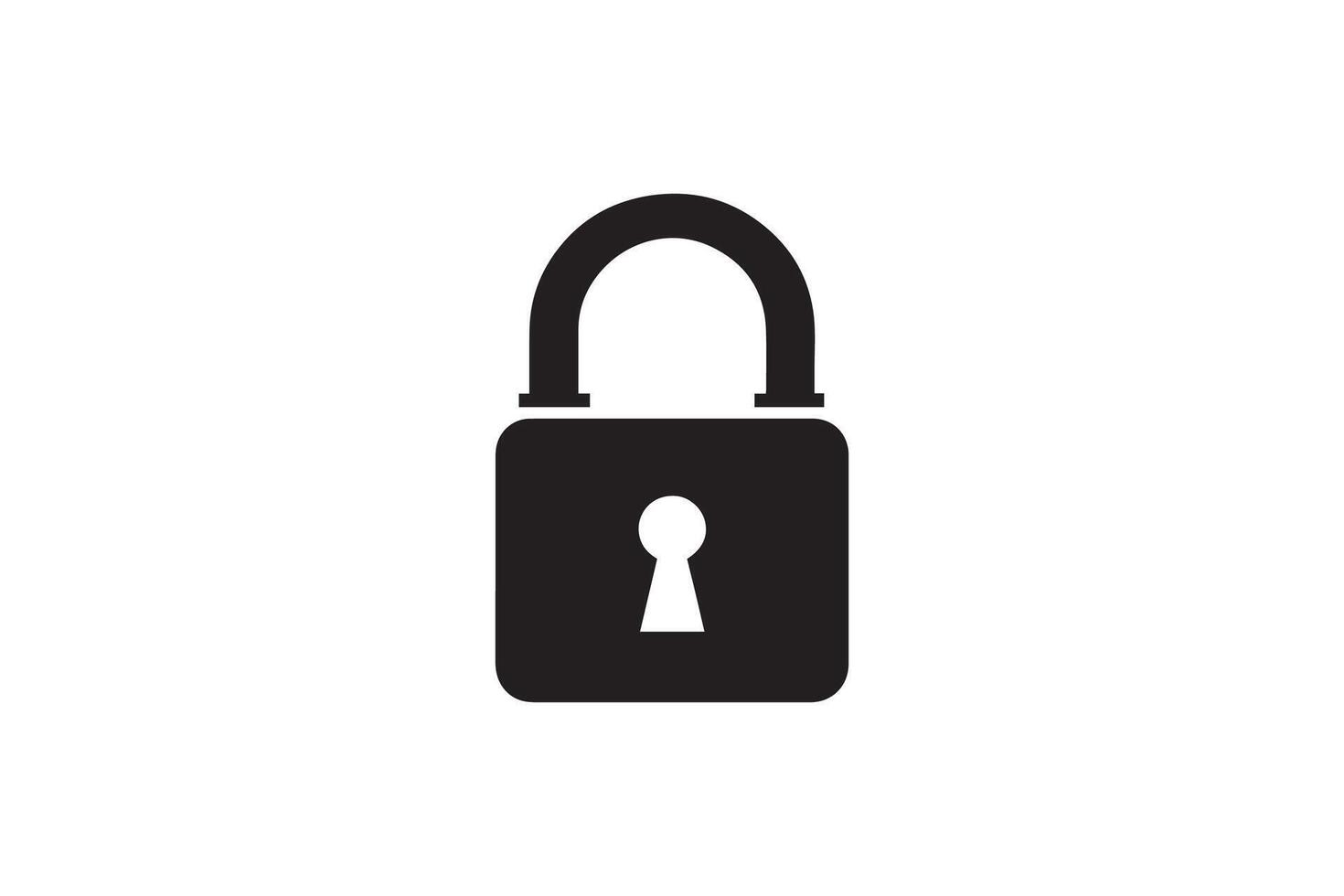 A black and white image of a padlock vector