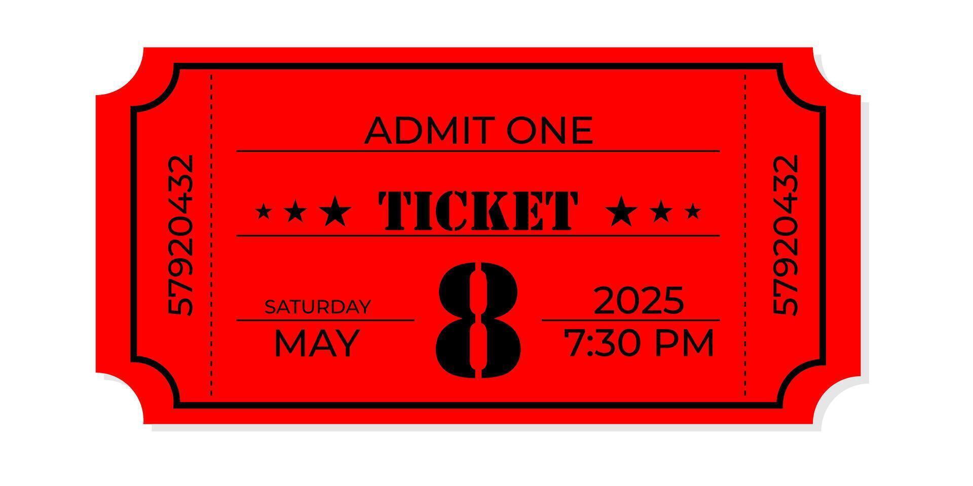 Vintage Event Ticket with Admit One Text vector