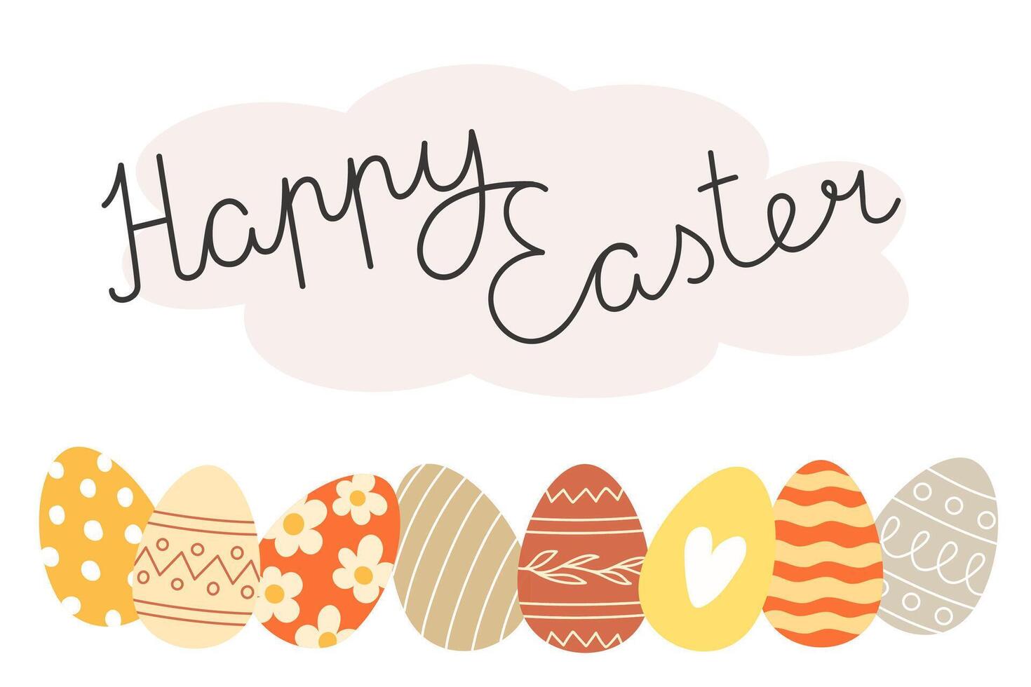 Easter Poster with Colorful Painted Easter Eggs vector