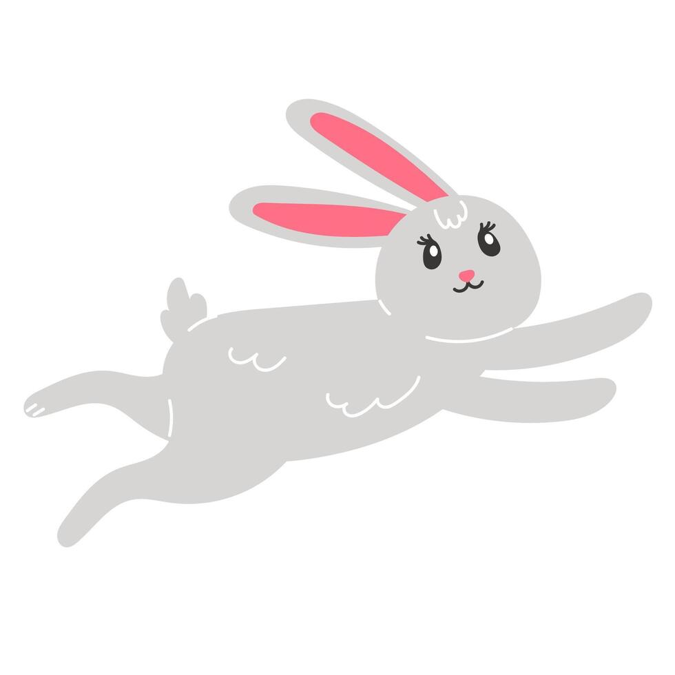 Easter Bunny Jumping, Design Element for Easter Greeting Card vector